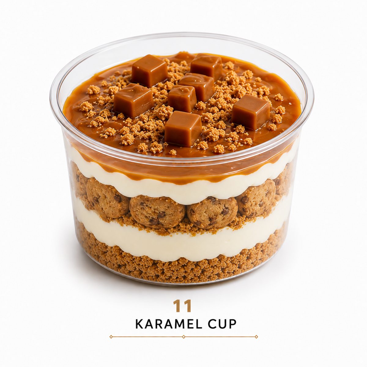 Cup me krem dhe salcë karameli