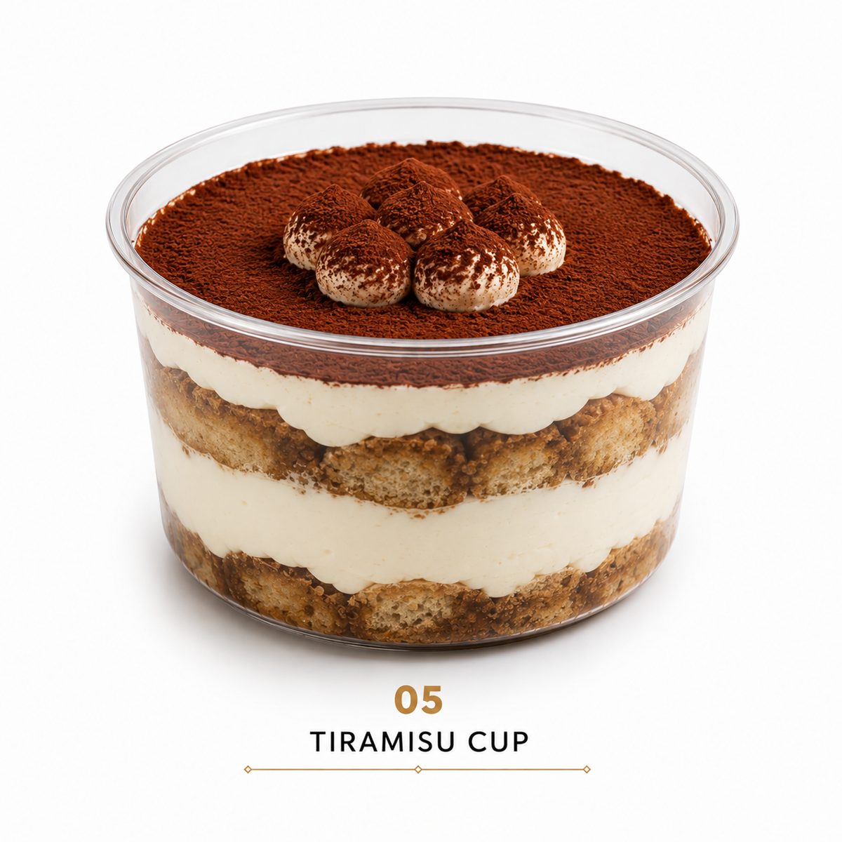 Cup tiramisu me pluhur kakao